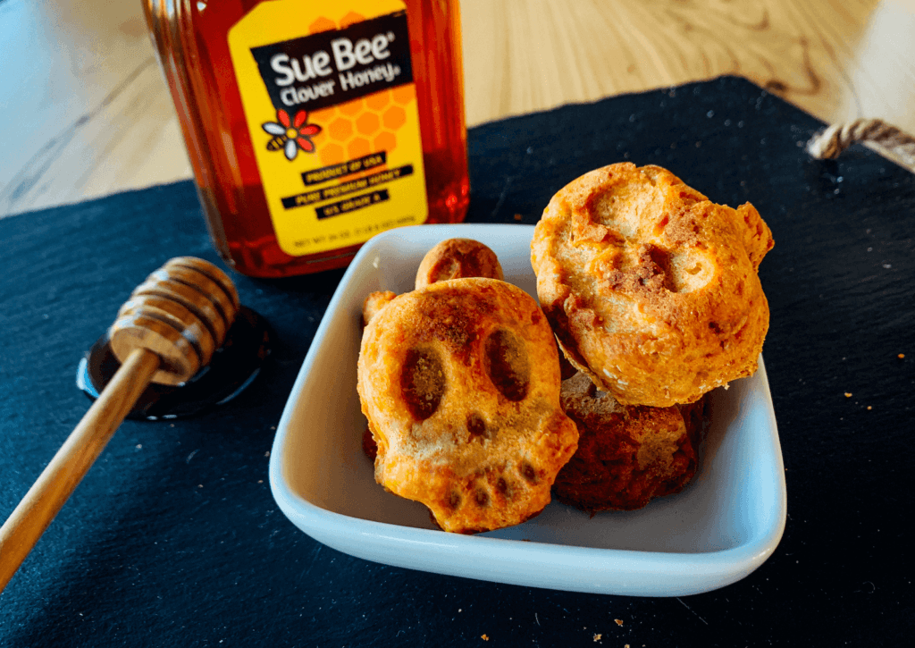 Photo of homemade dog treats made with Sue Bee® honey