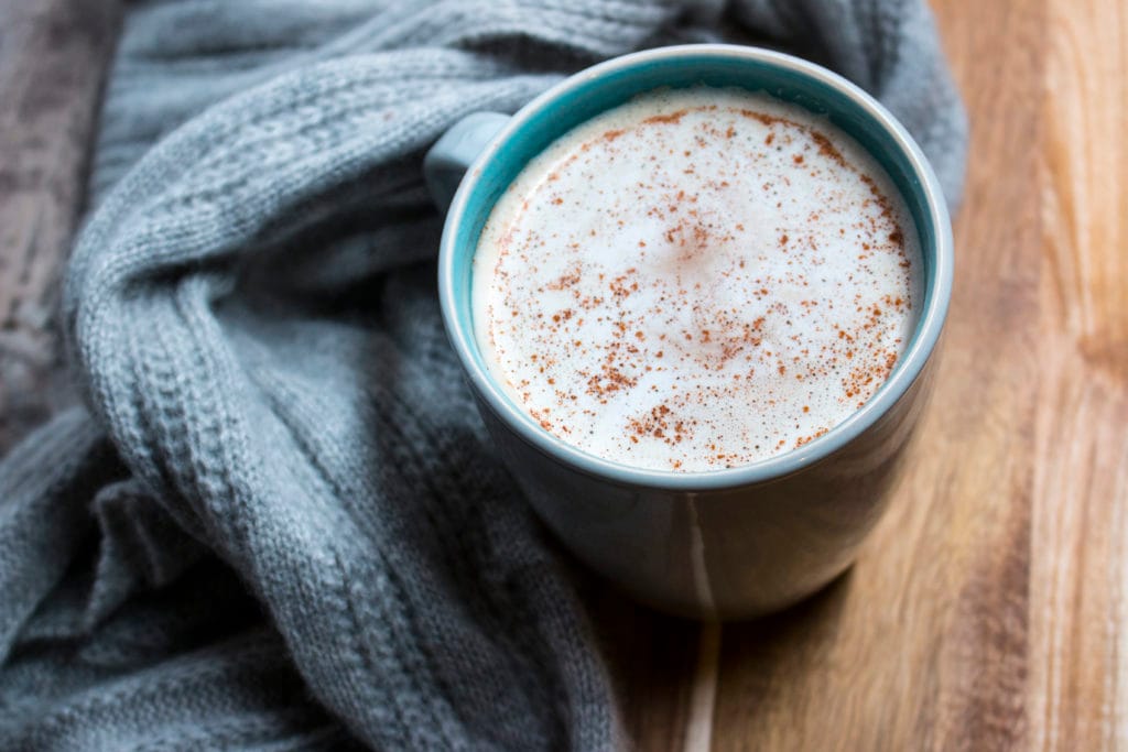 Photo of honey chai tea latte.